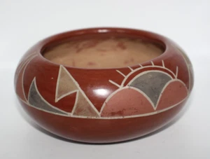 Santa Clara Pueblo Pottery Bowl 6" Wide Red Polychrome 1940s? Unsigned - READ - Picture 1 of 20