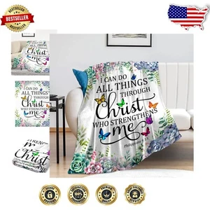 Christian Inspirational Blanket - Soft, Cozy & Machine Washable Throw 80"x60" - Picture 1 of 9