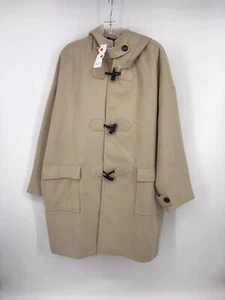 Floryday Women’s Beige Toggle Closure Hooded Coat Size XL Pockets Lining NWT - Picture 1 of 4