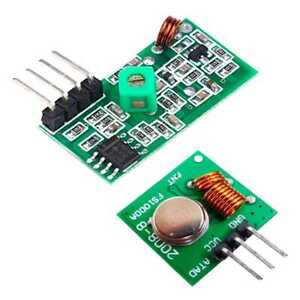 Conjunto Receptor Emisor Transmisor Inalambrico Sin Cables Enlace RF 433Mhz DIY