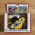 Vintage 80s Wind-Up Motorcycle & Rider Toy Plastic SUPER RIDER NEW