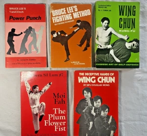 Lot 5 Martial Arts Books Bruce Lee 1" Punch Fighting Method Wing Chun Moi Fah - Picture 1 of 21