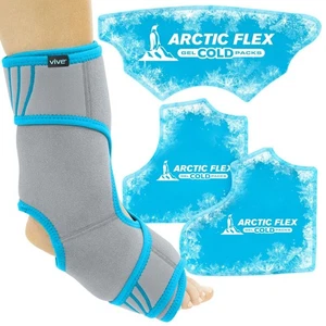 Vive Ankle Ice Wrap Pack - Foot Cold / Hot Compression Brace - Adjustable Freeze - Picture 1 of 7