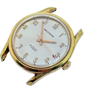 VINTAGE WALTHAM 17 JEWEL MENS 34MM WRIST WATCH - RUNNING -WALTHAM SWEEP SECOND - Picture 1 of 13