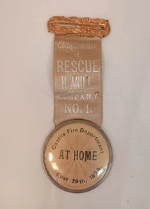 Insignia de cortesía del Departamento de Bomberos de Castilla de 1894 en casa - Imagen 1 de 4