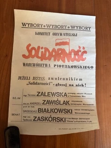 Pologne - Document - Solidarność – Affiche électorale originale, juin 1989 - Foto 1 di 4