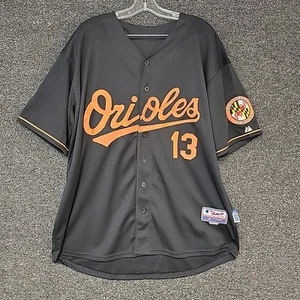 Maglia Baltimore Orioles MLB Away nera Majestic #13 Machado Cool Base taglia 52 - Foto 1 di 9