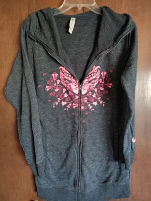 FORD Warriors In Pink 2007 Tribal Zip Up Grey & Pink Hoodie Medium 🩷 - Image 1 of 4