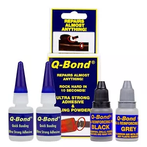 Metal Glass Plastic Rubber Wood Repair Kit Glue & Powder Q-Bond Super Strong - Picture 1 of 14
