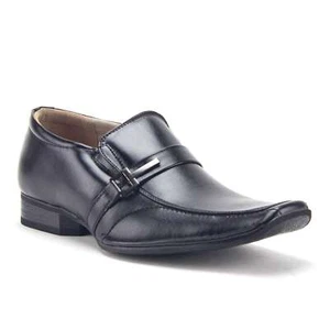 Zapatos de vestir clásicos de punta cuadrada sin cordones para hombre, mocasines con acento de hebilla punta sin usar, en caja - Imagen 1 de 15