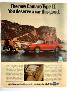 Stampa annuncio 1973 Chevrolet Camaro Tipo LT 13""x10"" Zuma Beach California - Foto 1 di 1