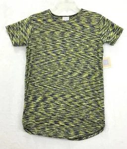 LuLaRoe Gracie T-Shirt / Casual Hi-Low S/S Top Heather Blue Yellow / Size 12 - Picture 1 of 7