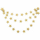 Gold Glitter Star Garland Sparkling Banner Shimmer Bunting 4m Paper Star Banner
