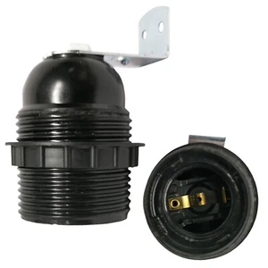 E27 Winkel Lampenfassung Decke Wand Lampen Fassung Gewinde Schraub Ring schwarz - Bild 1 von 7