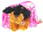Terrier Plushy in Pink Carrier Dogs Makes Sounds Brush and Bone Brown Puppy NEW