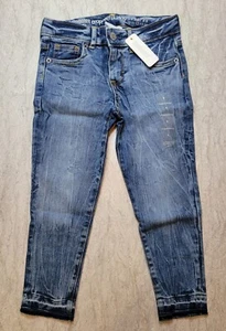 Girl’s Size 6 Gymboree Medium Wash Adjustable Waist Cropped Skinny Denim Jeans - Picture 1 of 5