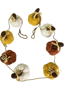 Guirnalda de otoño de pancarta de calabaza tejida a mano de 6 pies granja decoración del hogar otoño - Imagen 1 de 10