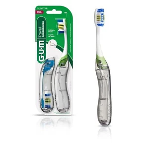 Folding Travel Toothbrush, Compact Head, Tongue Cleaner, Soft Bristled, 2ct - Picture 1 of 4