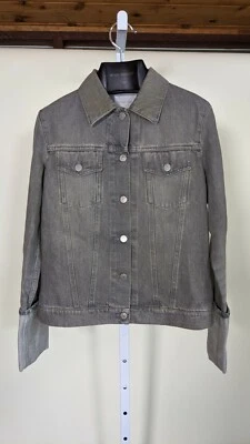 Jaqueta Helmut Lang Archive Vintage Jeans Pesado Cinza Rolo Punho 40 Itália - Imagem 1 de 4