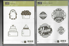 2 Stampin Up Stamp Sets - TAG ALONGS & FRIENDSHIP PRESERVES - Yum, Penguin, Cake
