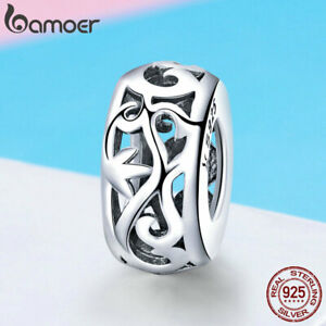 Authentic 925 Sterling Silver Sweet Charm hollow Grass pattern For women Jewelry