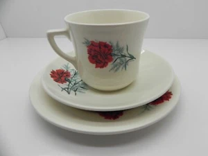 ANTIQUE SAMPSON BRIDGWOOD & SON LTD PORCELAIN TRIO CUP SAUCER & SIDE PLATE - Picture 1 of 12
