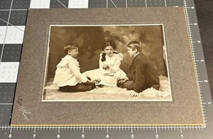 1900s Unusual Children w/ FRUIT Apple Orange Randolph NY Antique PHOTO - Picture 1 of 4