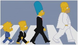 KREUZSTICH + BASTELMUSTER Simpsons Beatles Abbey Road Bart Ringo Homer Lennon - Bild 1 von 14