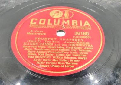 Harry James, Trumpet Rhapsody I&II 10" 78 Columbia 36160, Easy Returns Foto 1 de 2