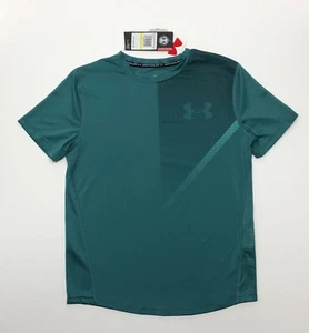 Under Armour Boys Raid Short Sleeve Tee Shirt Green YMD, Heat Gear, Anti Odor   - Picture 1 of 12