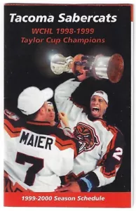 1999-00 Tacoma Sabercats WCHL Hockey Schedule !!! Eagle & Behr - Picture 1 of 1