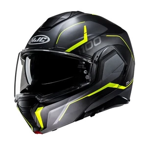 HJC I100 Flip-Front Motorcycle Helmet Lorix Yellow Modular - Picture 1 of 3
