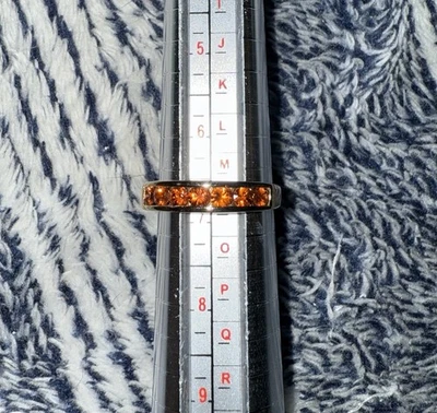 Anillo de oro blanco de 14k talla princesa zafiro al atardecer de 1 quilate. Haré a cualquiera bonita. Foto 1 de 4