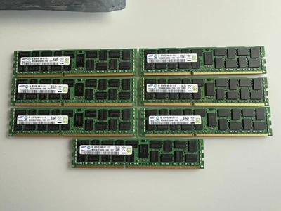 Samsung 56GB (7x8GB) M393B1K70DH0-YH9 PC3L-10600R DDR3 ECC REG Server Memory - Image 1 of 2