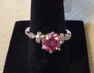 Bella Luce Simulant Rhodium Over Silver Ring With Fancy Purple Swarovski Zircon  - Picture 1 of 6