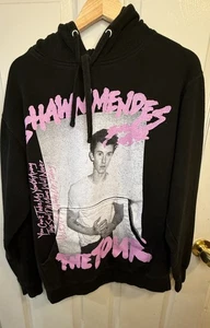 Felpa con cappuccio Shawn Mendes The Tour nera e rosa bianca taglia media - Foto 1 di 7