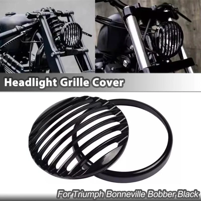 Cubierta de parrilla de faros delanteros negra para Triumph Bonneville Bobber 2017-2024 2020 Foto 1 de 1