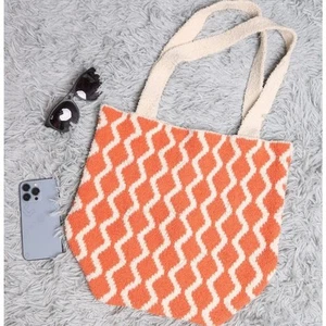 Borsa tote COMFYLUXE modello Chevron lusso in morbida maglia nuova con etichetta - Foto 1 di 7