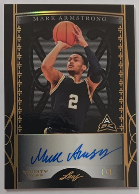 Mark Armstrong  2022-23 Leaf Trinity SP ARC Auto 1/1 true 1 of 1 Villanova - Image 1 of 2
