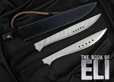 THE BOOK OF ELI MACHETE,SET OF 2 D2 TOOL STEEL WITH LEATHER SHEATH - Image 1 of 4