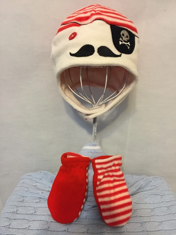 Nuevo/Etiquetas 6-18 Meses Saltar Frijoles Bebé Niño Vellón Sombrero/Mitones a Juego Foto 1 de 4