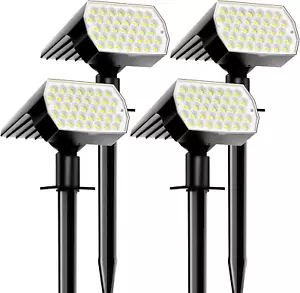 Solar Spot Lights Outdoor - 74 LED 3 Lighting Modes 2-In-1 Solar Landscape 4Pack - Picture 1 of 12