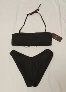 Shekini Black 2 Piece Bathing Suit Size Medium Swimsuit New With Tags - Picture 1 of 3