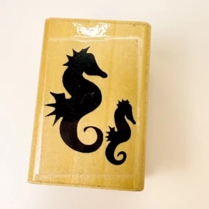 Seahorse Silhouette~Ocean~Sealife~Marine~Rare~HTF~ Rubber Stamp~1.5"X 2.5"~Art Z - Picture 1 of 8