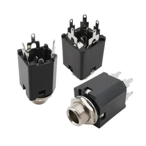 Headphone Plug Socket 1/4 Inch Connector With Nut Audio Female Jack 6.35mm PJ612 - Picture 1 of 8