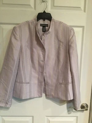 Blazer Norton McNaughton Mujer’s 16 Púrpura Crema Marrón Rayas Manga Larga - Foto 1 de 4