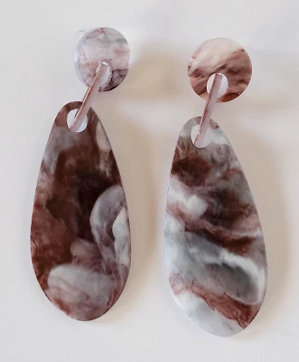 Pendientes Paparazzi Acrílico Imitación Acabado Mármol Sin Níquel y Plomo Nuevos Foto 1 de 4