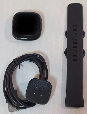 Fitbit Versa 3 Watch - Black FB511BKBK - New Band & Charger - MODERATE Cond. - Image 1 of 3