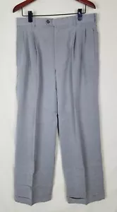 CUTTER & BUCK Mens Gray RAYON & POLY Pleat Cuffed Dress Slacks Pants 34 / 29 - Picture 1 of 4