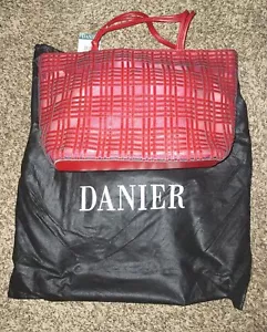 NWT Vintage Danier Red Leather Weaved Purse w/ Dust Bag - Picture 1 of 14